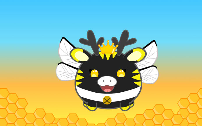 Deer Bee (pre made model) art and rig by: @moomooclover
